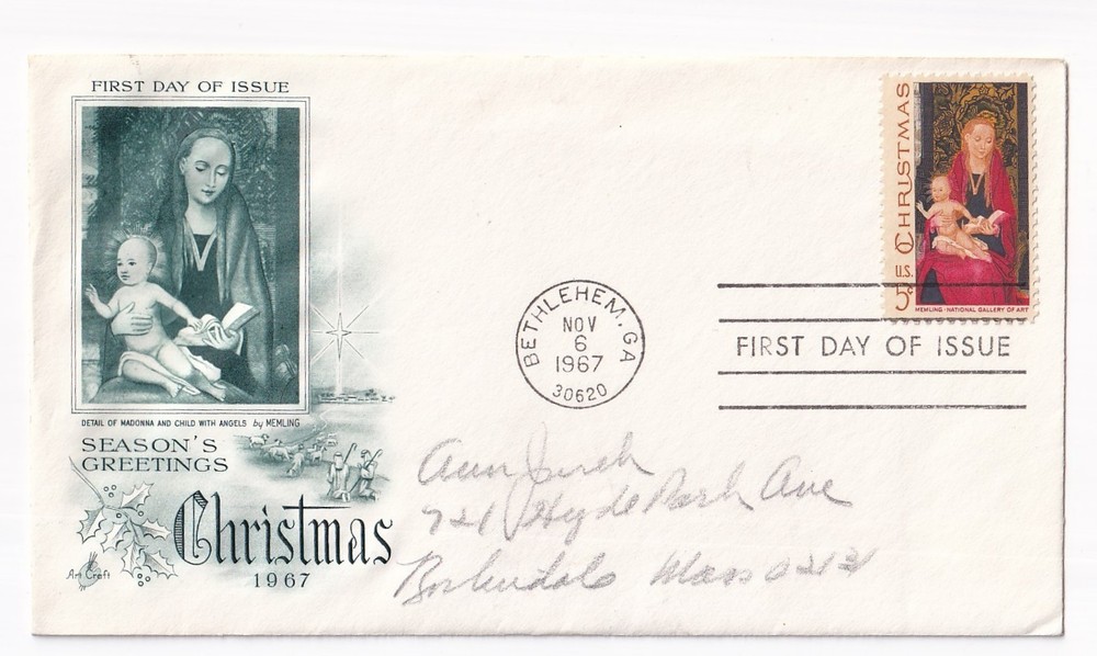 STAMP US SCOTT 1336 "Christmas Madonna & Child" 5 CENT 1967 FDC - A