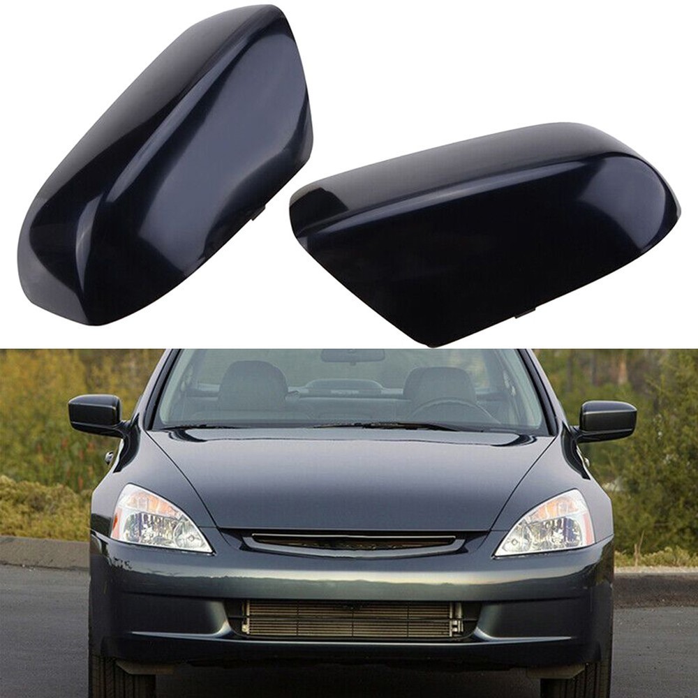 Mirror Cover Gloss Black Replacement Side Mirror Cap 1 Pair ABS Plastic