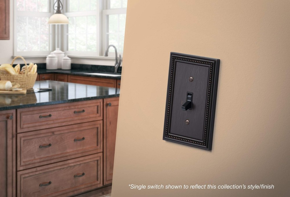 Brainerd 64403 Beaded Double Decorator Wall Plate / Switch Plate / Cover, Ven...