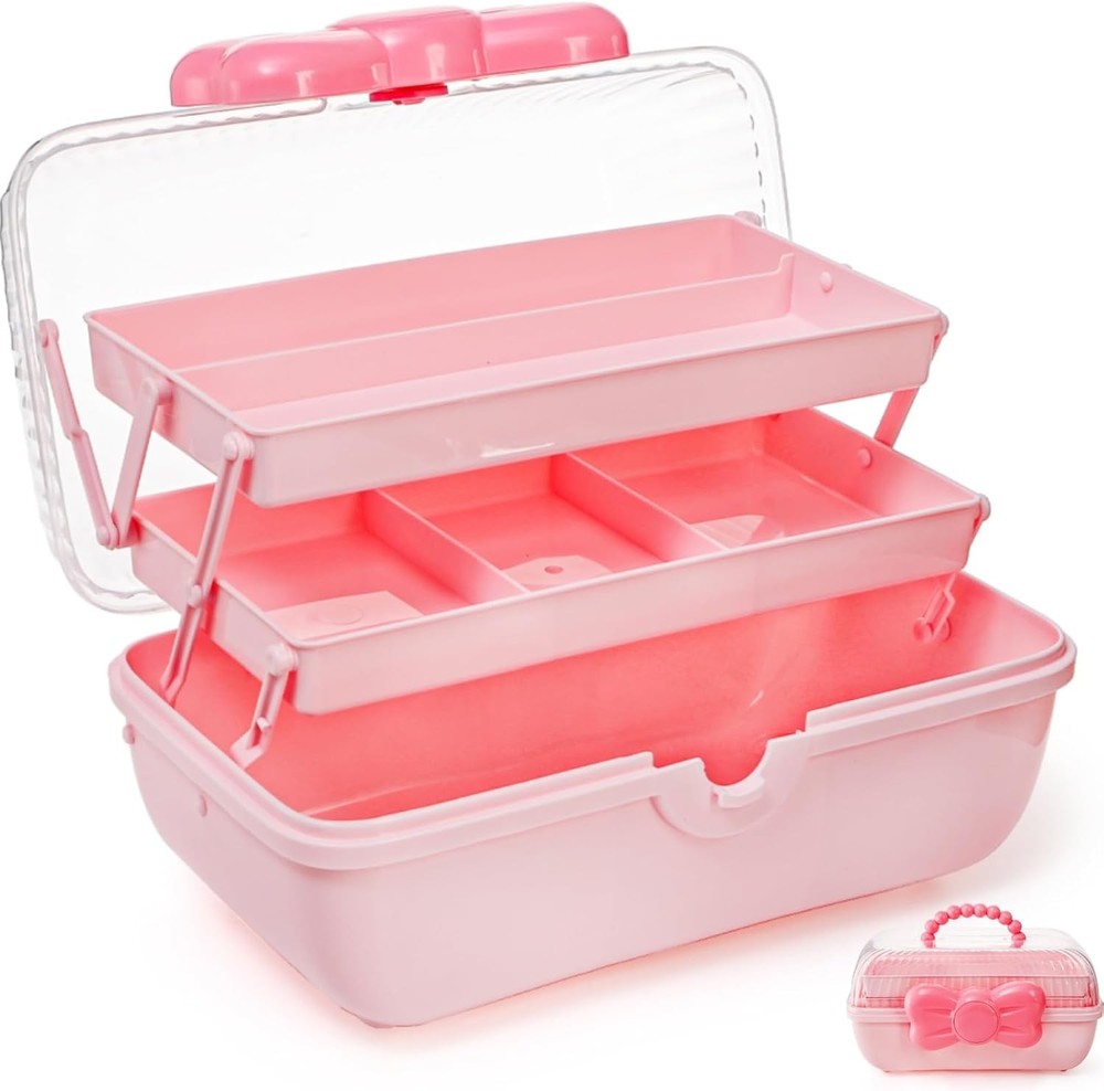 Nous Three-Layer Multipose Stora Box, Clear Plastic Art Craft