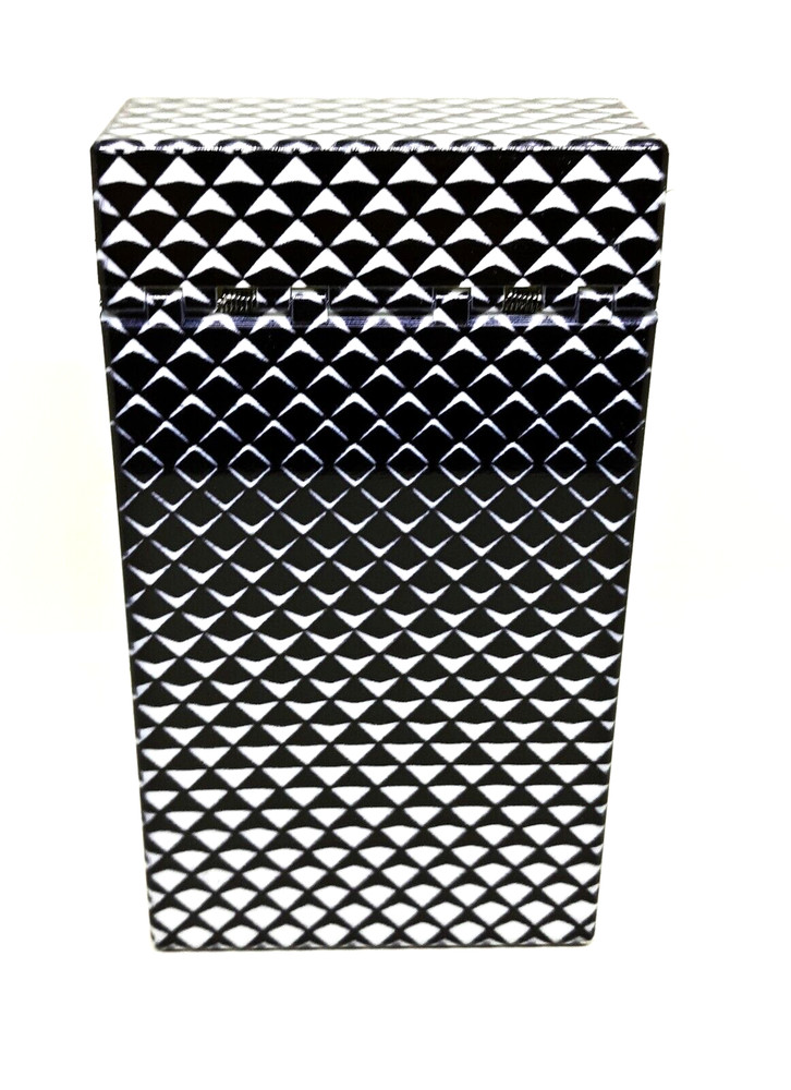 RYO Black & White Style #4 100s Size Auto Open Button Cigarette Case
