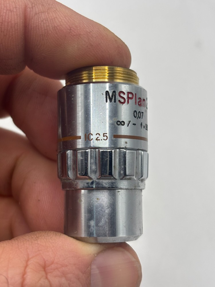 OLYMPUS MSPLAN 2.5 0.07 INFINITY/- F=180 MICROSCOPE OBJECTIVE LENS 110587 IC 🎯