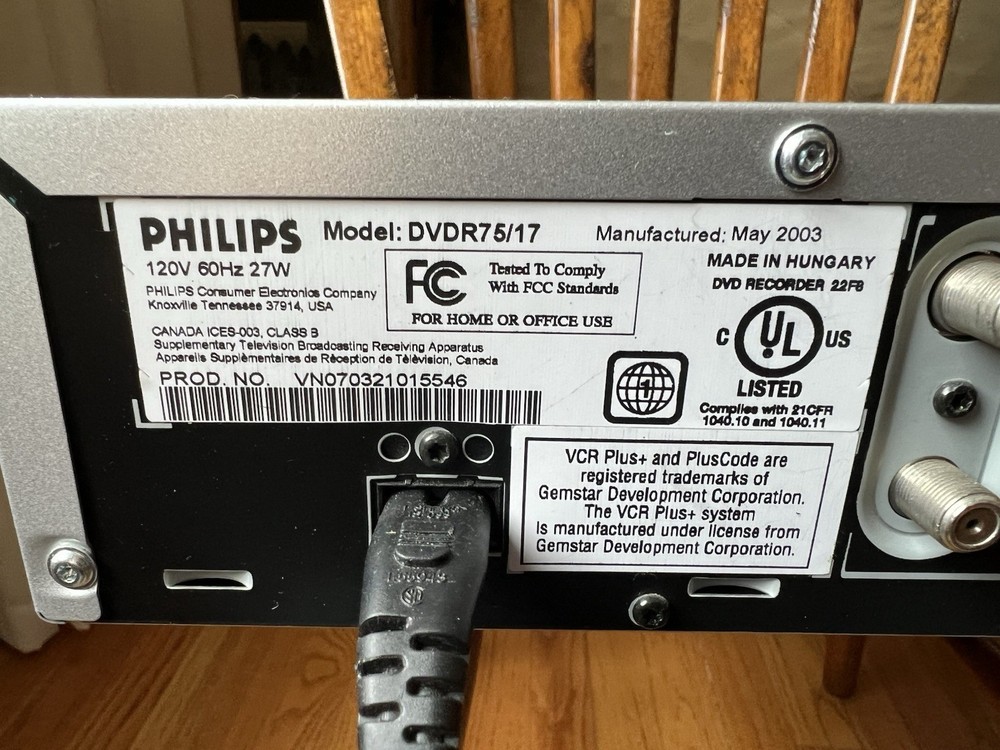 Philips DVDR75/17 DVD Recorder Player Progressive Scan With Remote Tested