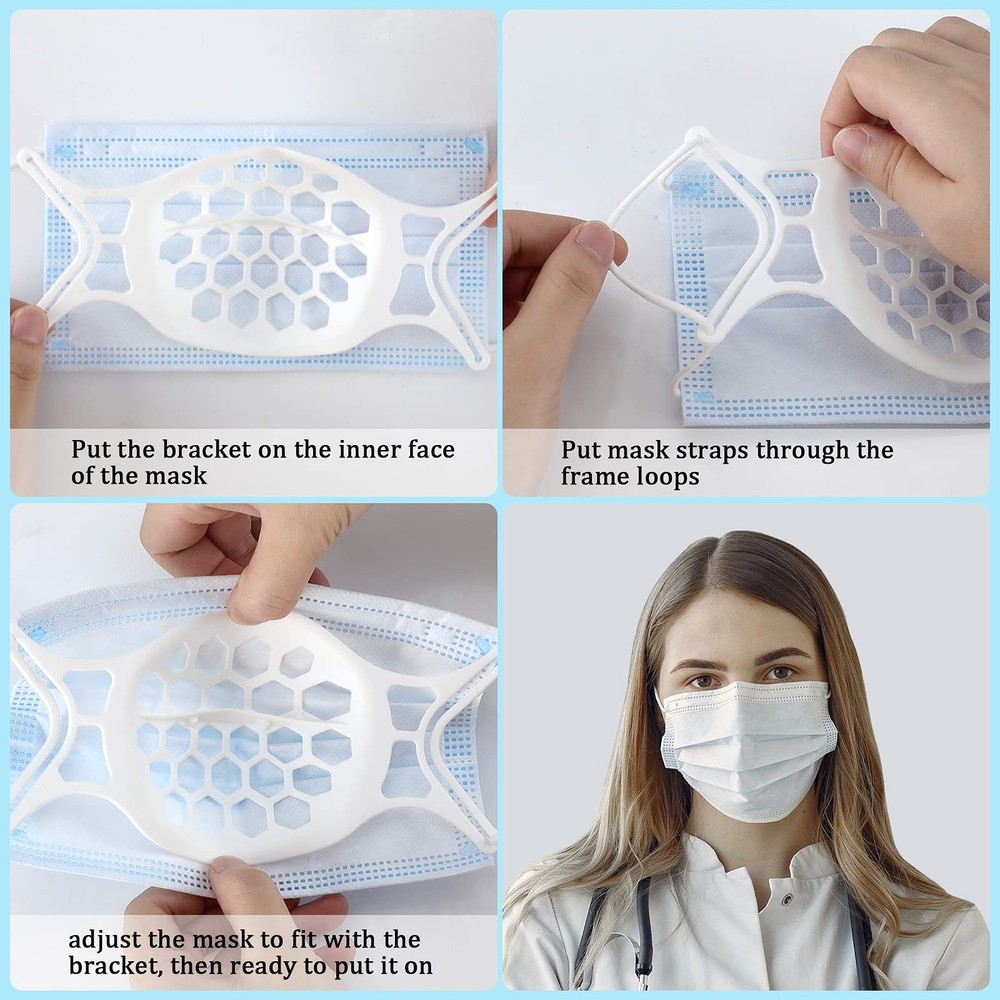3D Face Mask Bracket Guards for Under Spacers More Breathing...