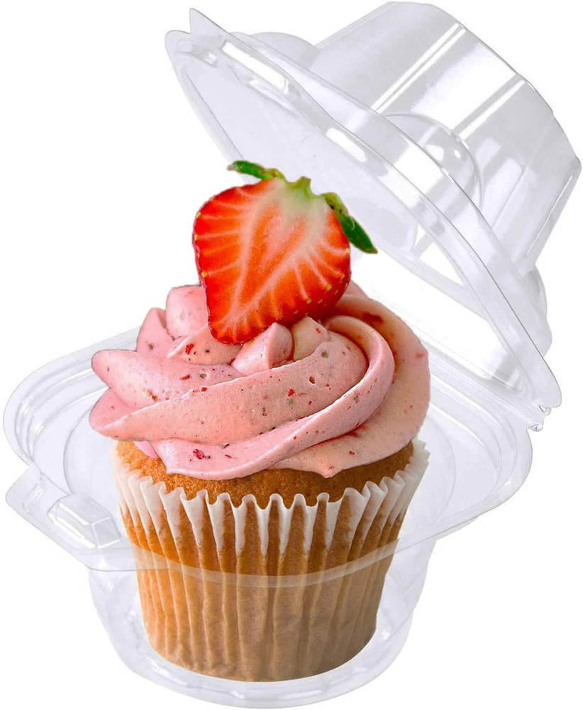 150 Pack Individual Cupcake Containers Plastic Cupcake Boxes Cupcake Holders Sta