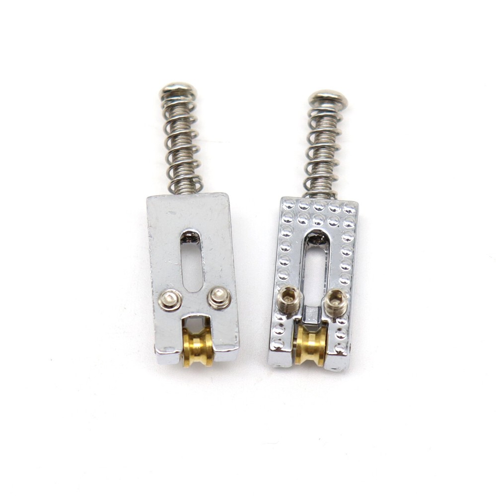 6xGuitar Tremolo/Fixed Hardtail Roller Bridge Saddle w/Decorative Surface Silver