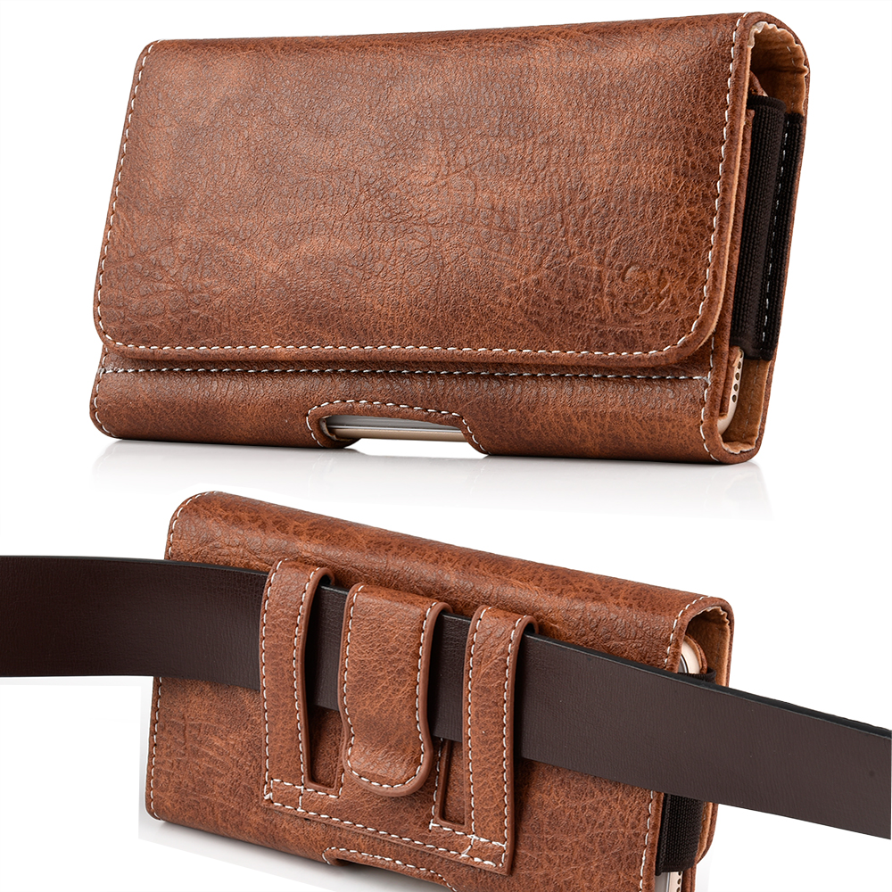 Universal Horizontal Large Leather Pouch Phone Case for iPhone Galaxy Huawei