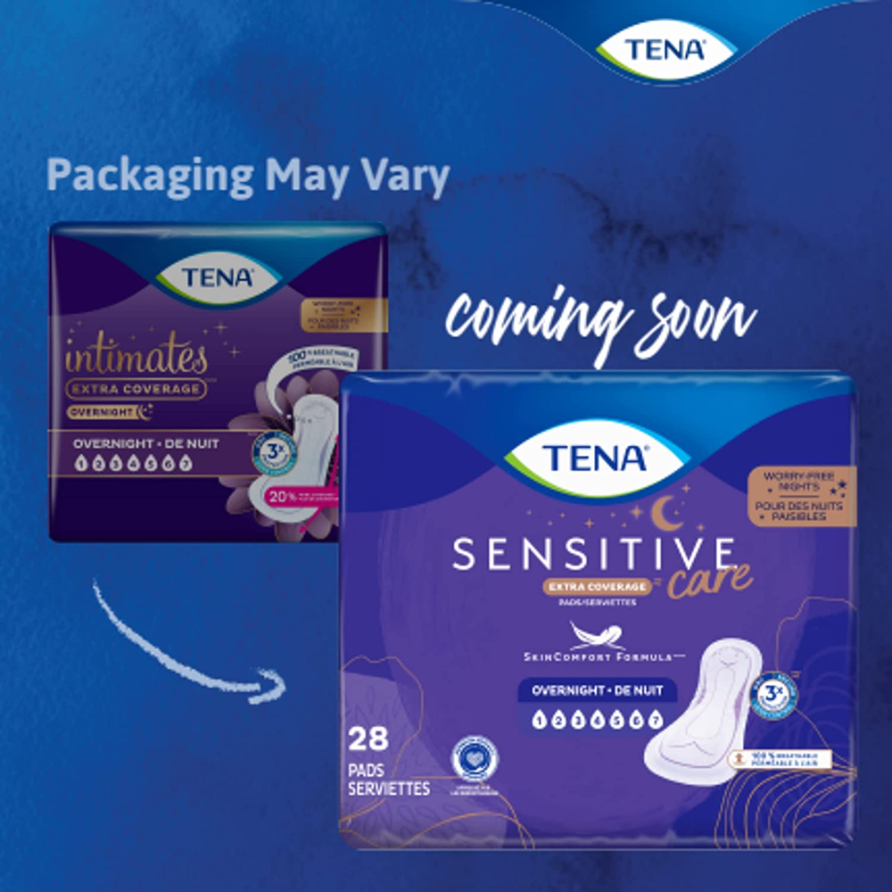 TENA Women's Pads Overnight Absorbency Bladder & Postpartum Extra Coverage 90 ct