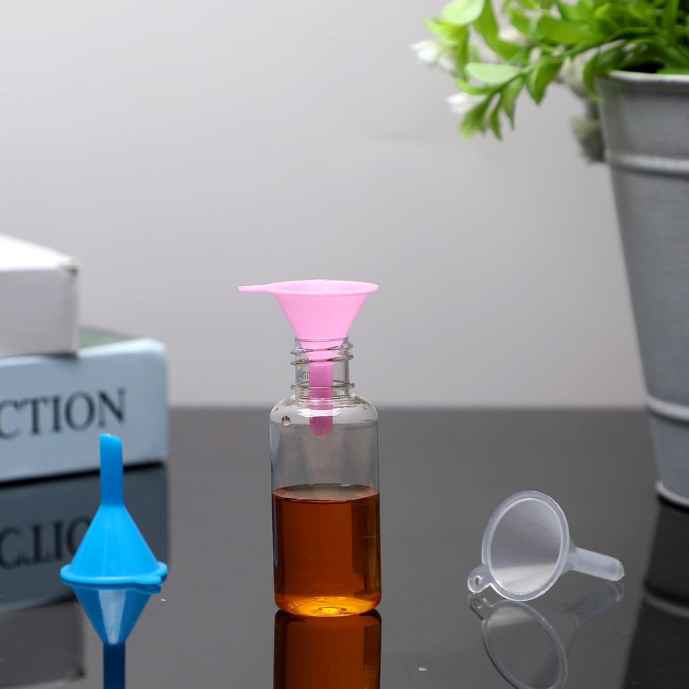 12 Pcs Tiny Funnels for Filling Small Bottles Plastic Kitchen Use Tiny Funnel wi