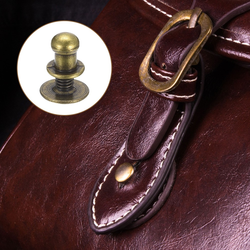 5mm Ball Head Stud Rivets Screw Back, 20Pack Round Head Button, Bronze Tone