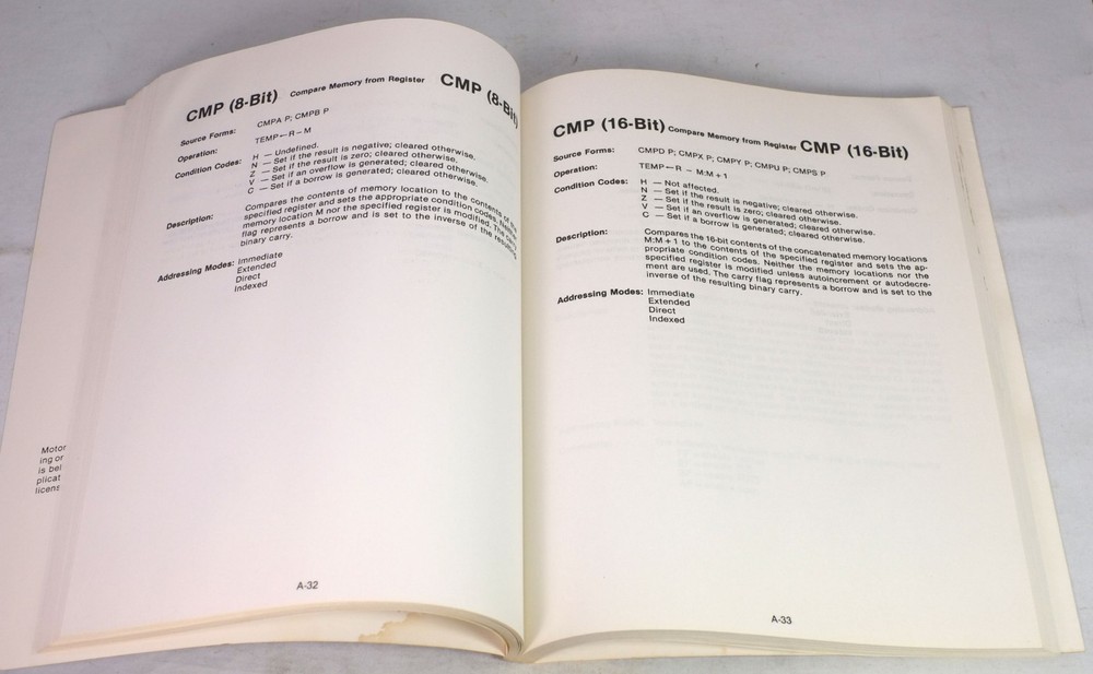 Motorola MC6809-MC6809E Microprocessor Programming Manual 1981