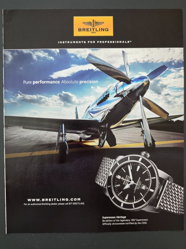 2009 PRINT AD Breitling SuperOcean Watch "Pure Performance, Absolute Precision"