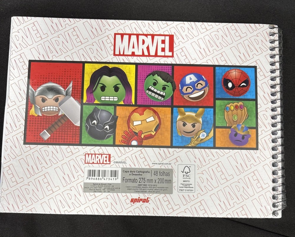 Marvel Chibi Hardcover Spiral 48 Sheet Drawing Notebook