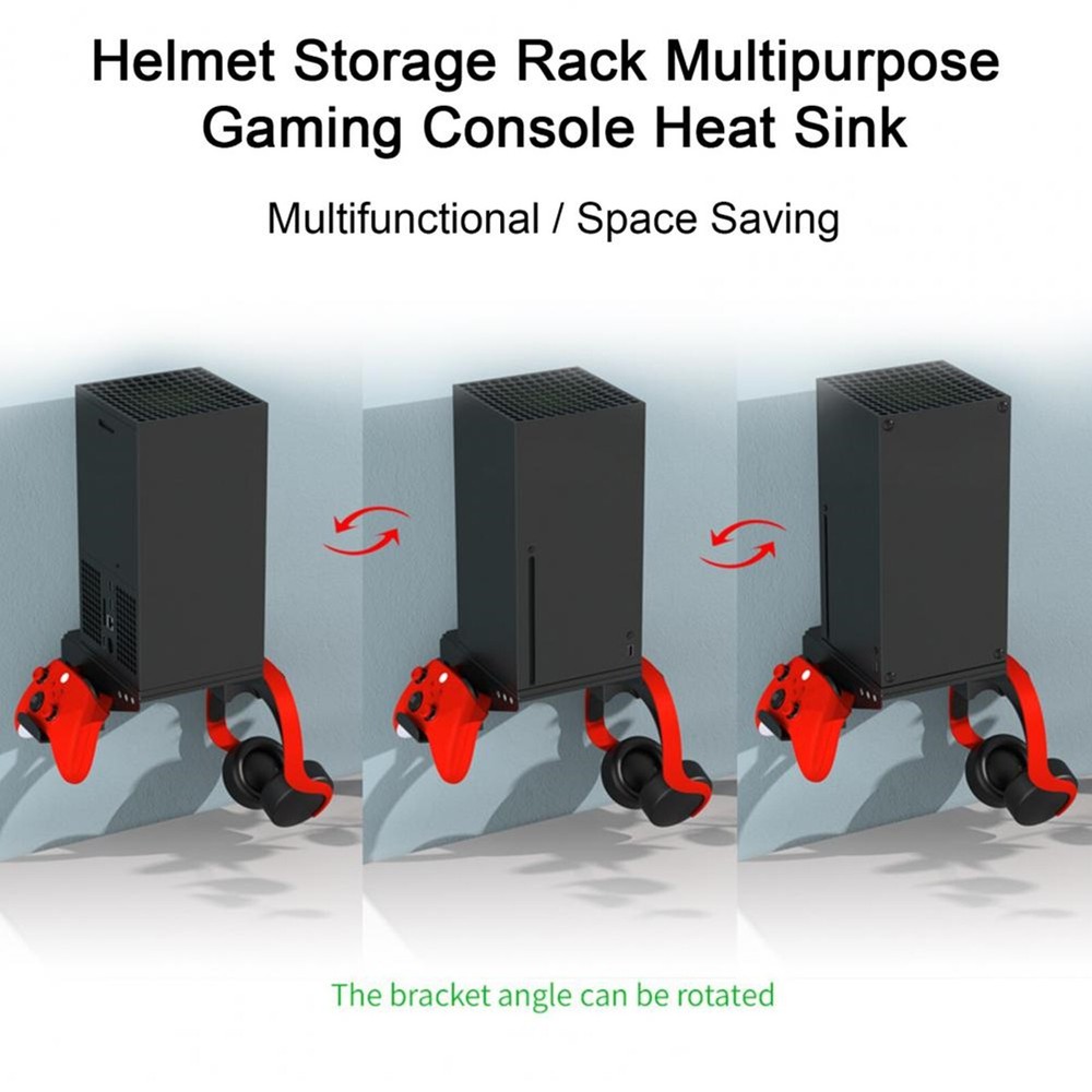 Rotatable Wall Mount for Xbox Series X - 2 Controller Holder & Headphone Hook