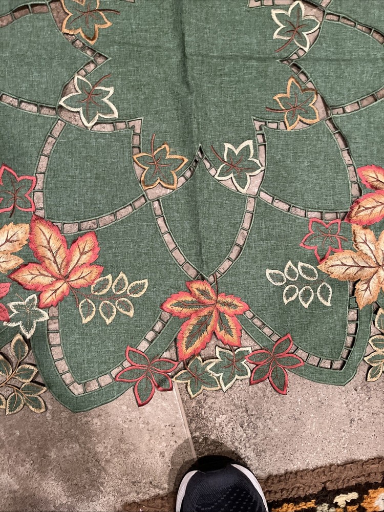 Thanksgiving 36” Square Accent table cover / Fall Decor / Cut Outs