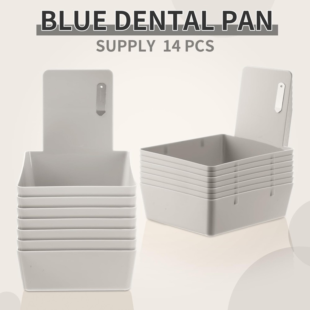 Tioncy 14 Pack Dental Working Lab Pan, Dental Lab Work Case, Medium Plastic P...
