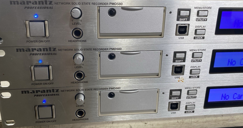 Lot of 3 Marantz PMD580 Rack-Mount CompactFlash Network Solid State Recorder