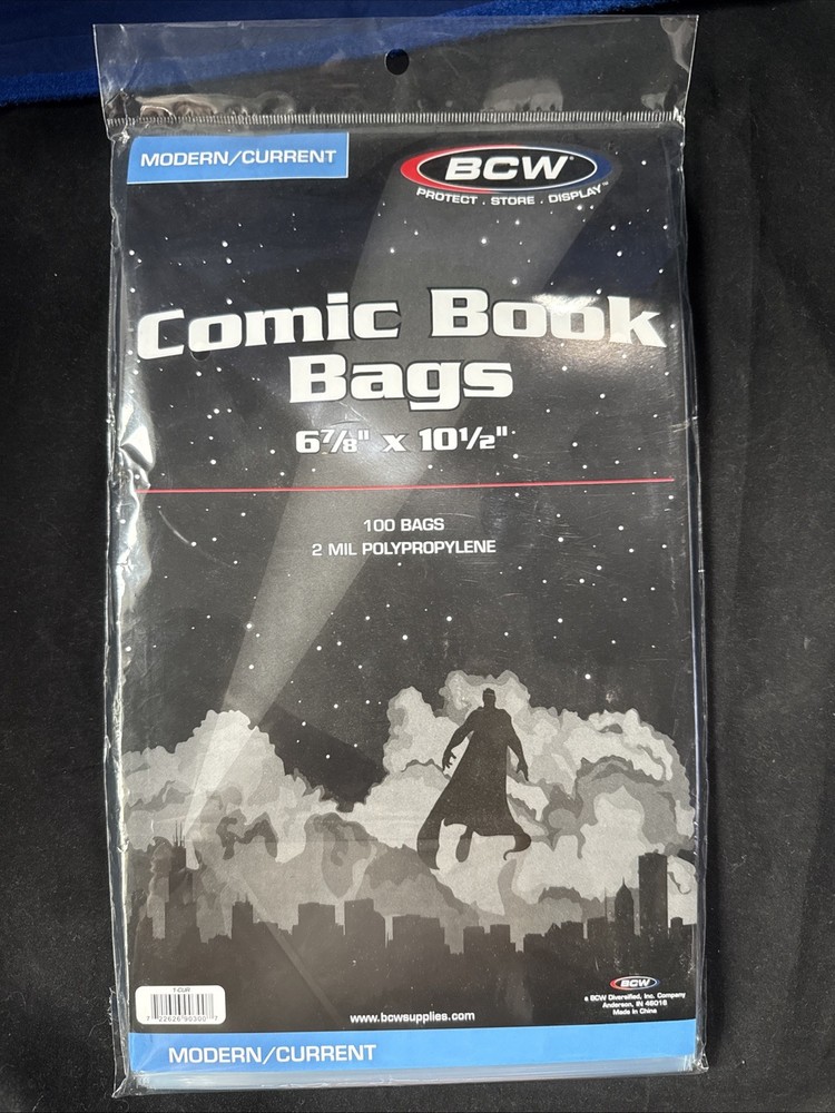 100 BCW Current / Modern Comic Book Poly Bags sleeves