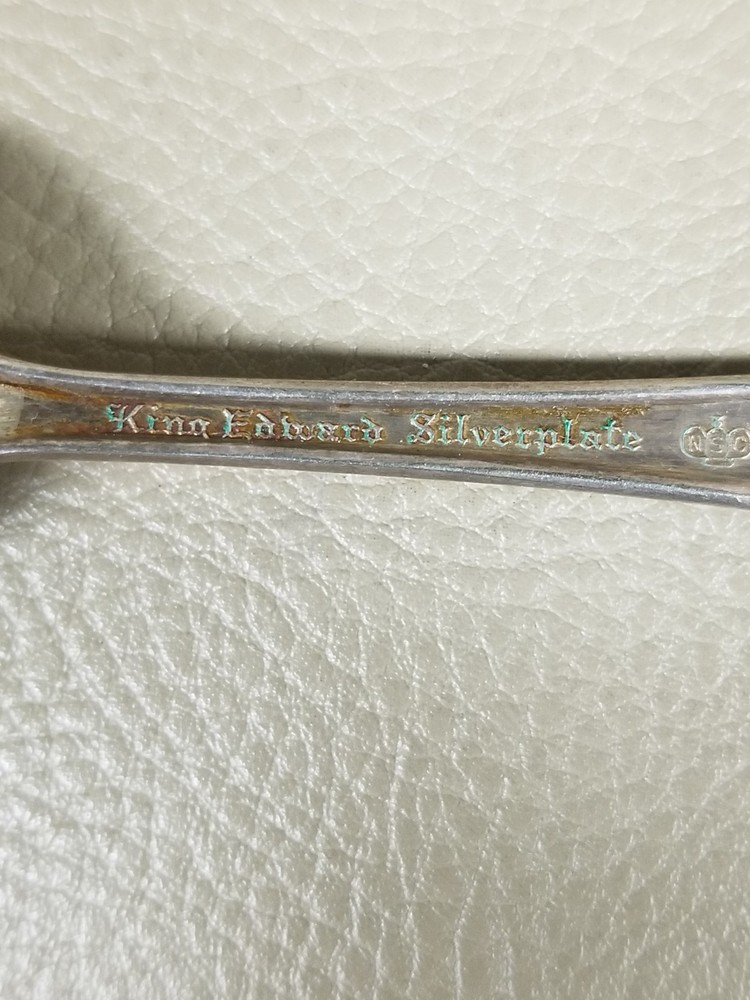 VTG Set 5 King Edward Silver Plate Teaspoons 4.5" "National" Pattern