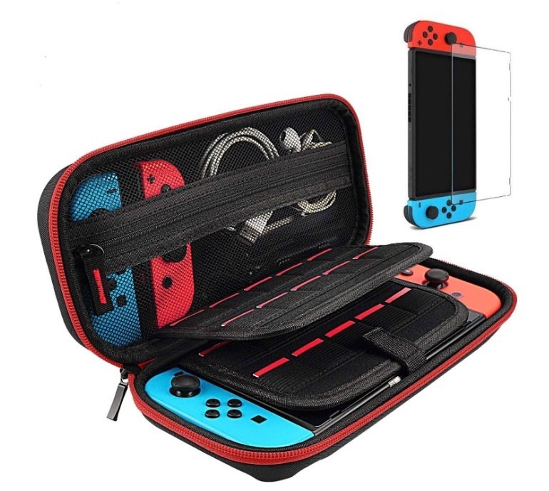 daydayup Switch Case and Tempered Glass Screen Protector Compatible with Nintend