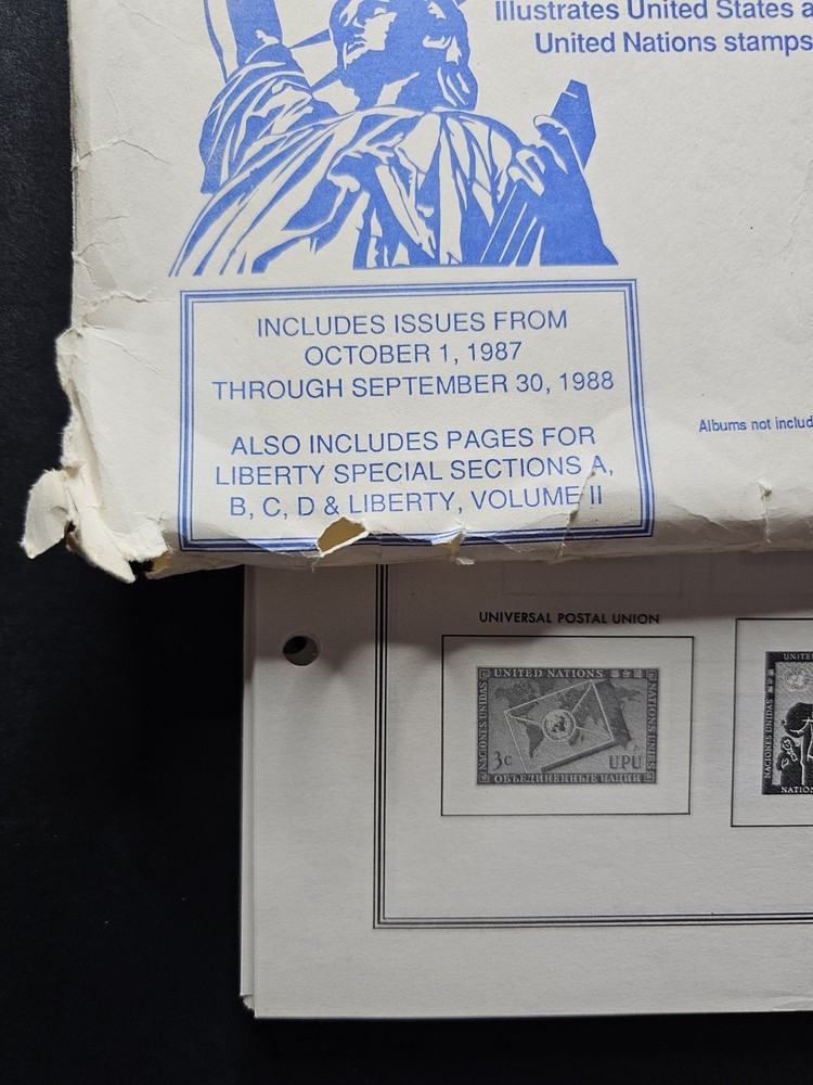 1988 Harris United States Liberty Album Supplement X108-88. UNITED NATIONS ONLY