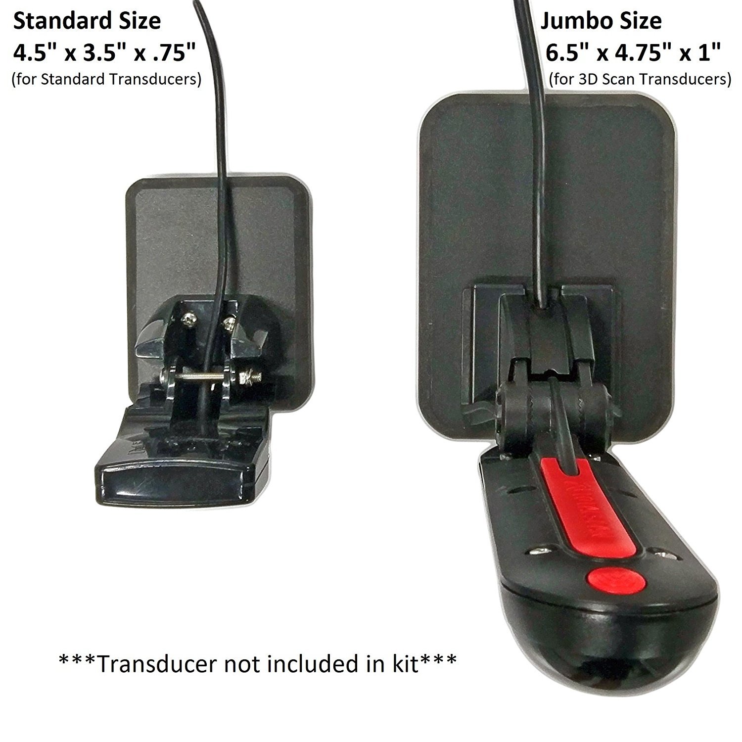 Stern Pad Jumbo Black- 3D Scan Transducer Mounting Kit (No Screwing into Boat)