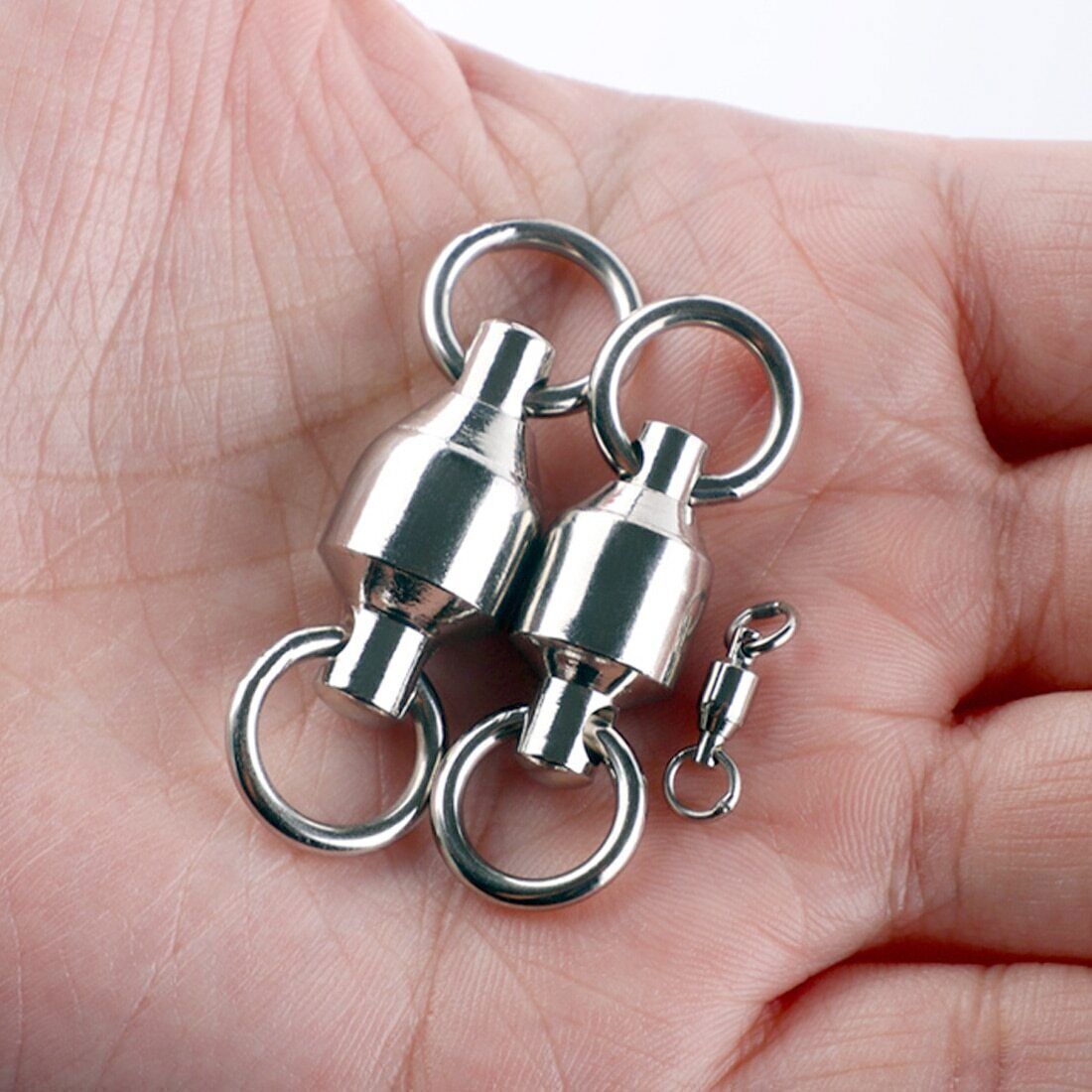 Heavy Duty Ball Bearing Rolling Swivels Solid Ring Stainless Fishing Connector