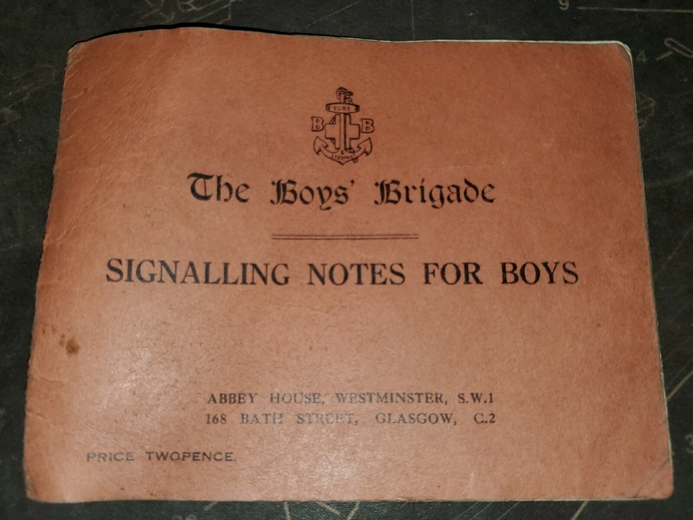 Pre WWII British Boys Brigade Signalling Notes for Boys Dated 1931
