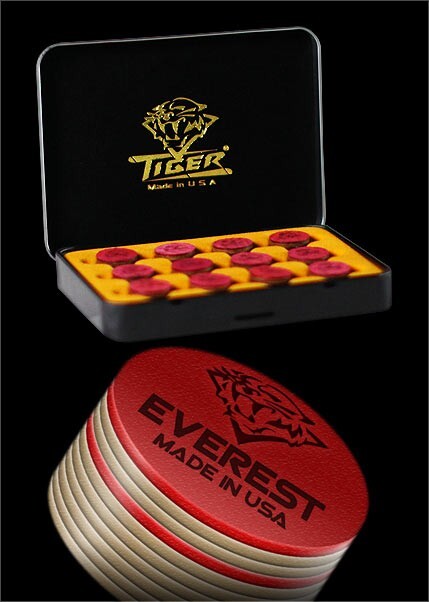Tiger Everest Laminated Pool Cue Tip 14mm Qty 1 Tip