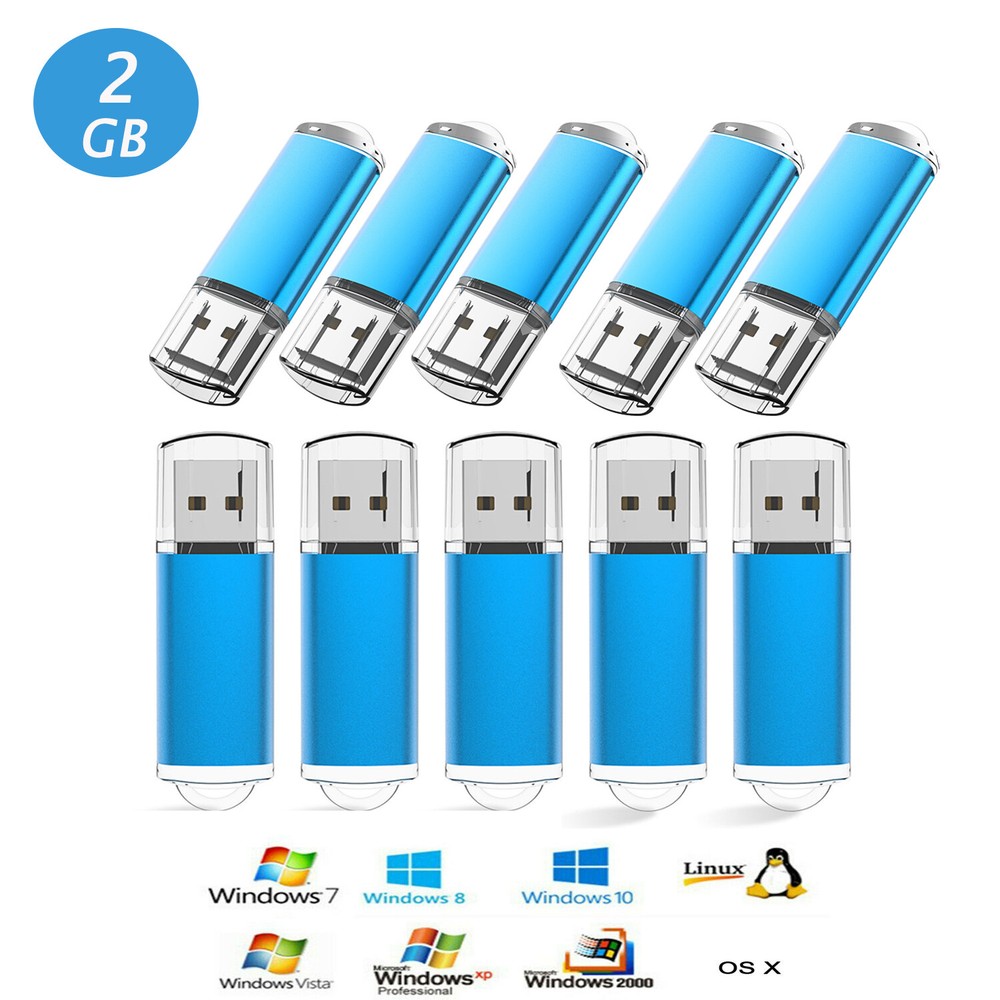 5/10/20 Pack 2GB USB 2.0 Flash Drive Memory Stick Thumb Storage Flash Pen Drives