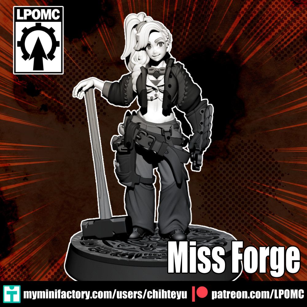 DnD Miniature 32/75mm Miss Forge by LPOMC