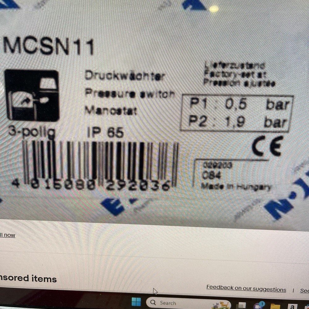 MCSN11   Pressure Switch. Eaton/MOELLER