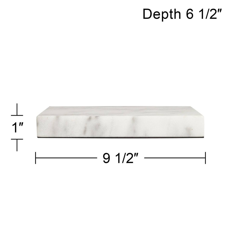 White Marble 9 1/2" x 6 1/2" x 1" Rectangular Lamp Riser