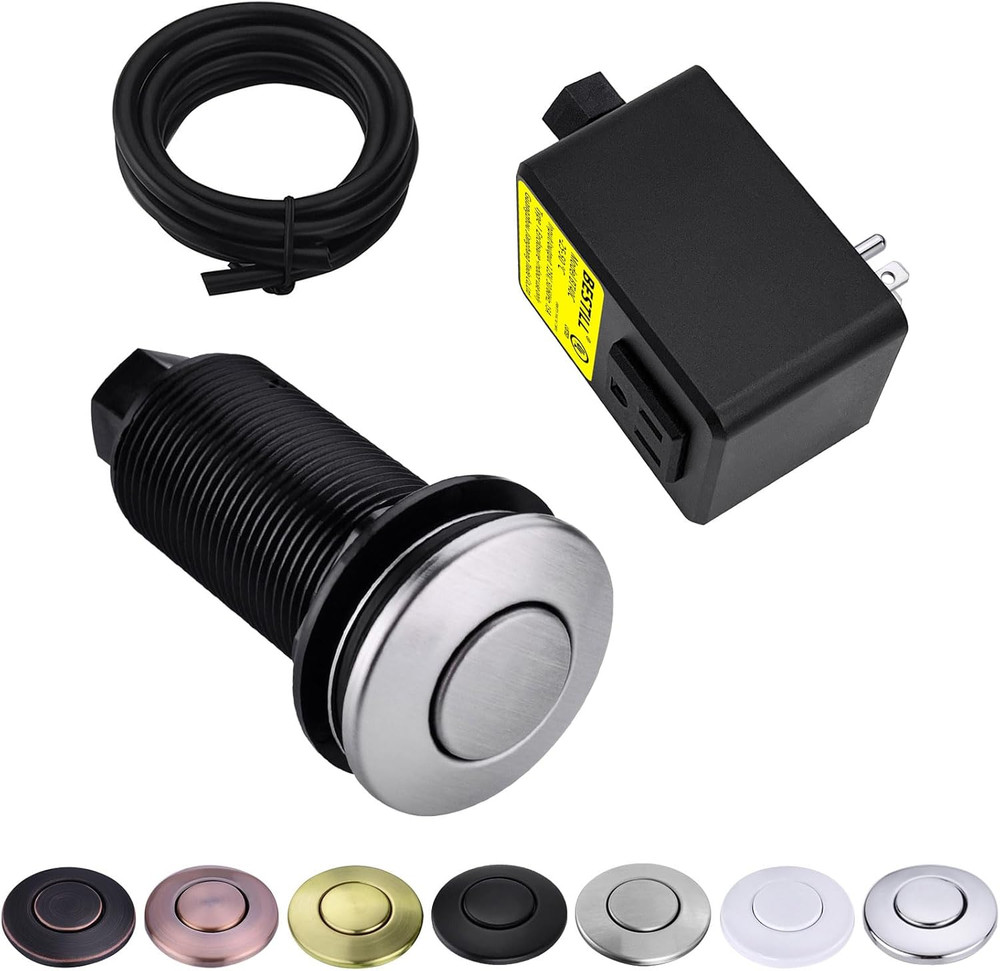 Garbage Disposal Air Switch Kit - UL Listed, Cordless Sink Top Switch Button for