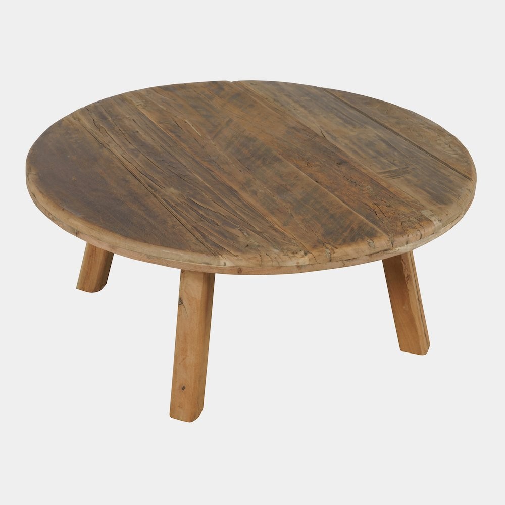 Reclamation 36" Round Rustic Reclaimed Solid Wood Coffee Table