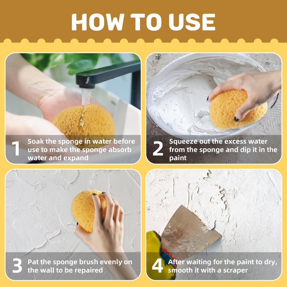 2PCS Knockdown Texture Sponge - Drywall Repair Texture Spray Drywall Texture ...