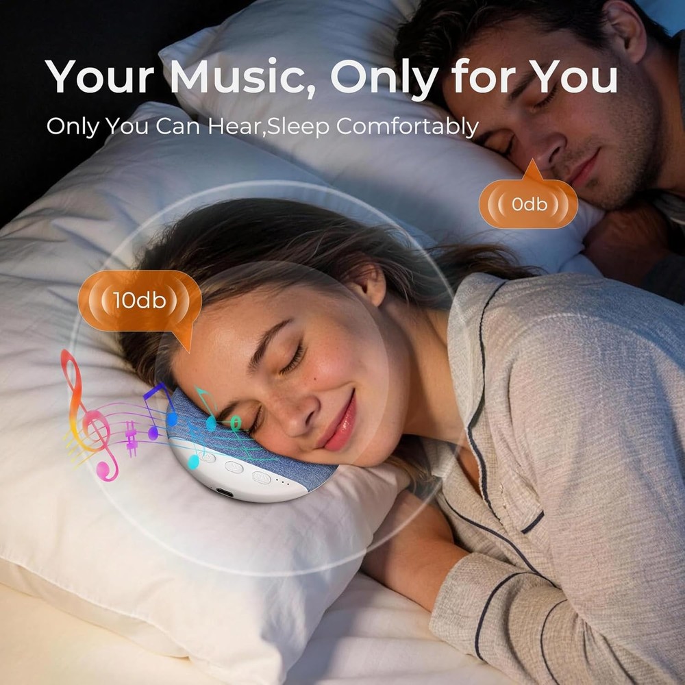 2PCS Under Pillow Speaker For Sleeping Bone Conduction Speaker White Noise Timer