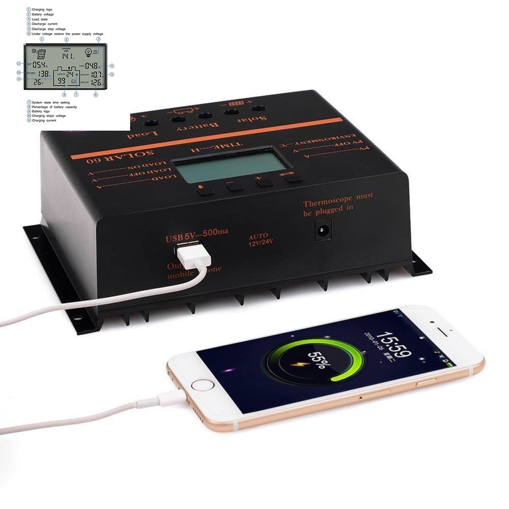 Solar Charge Controller Solar Panel Charge Regulator Photovoltaic Generation