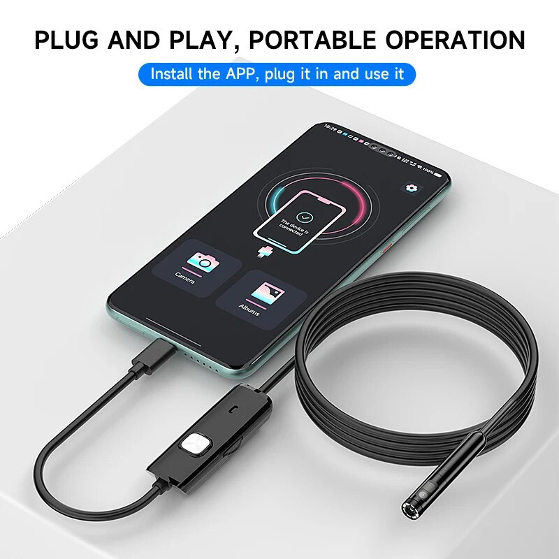 1920P Dual Lens Snake Inspection Borescope Type C iPhone Endoscope Scope Camera