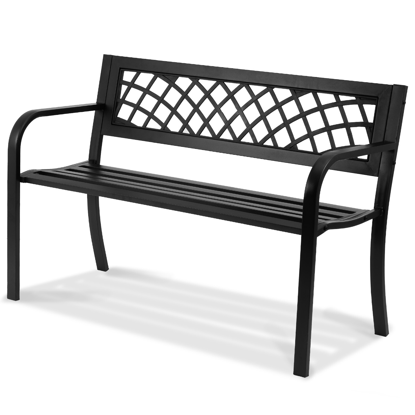 VEVOR Outdoor Bench 46 in Metal Garden Bench 480 lbs Park Patio Yard Porch Bench