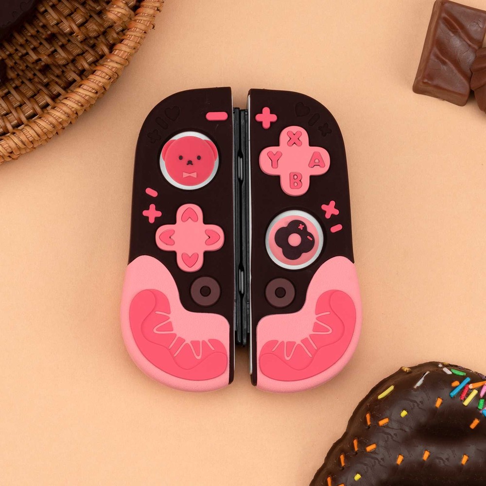 GeekShare Protective Case for Nintendo Switch/Switch OLED and JoyCon Cover Donut
