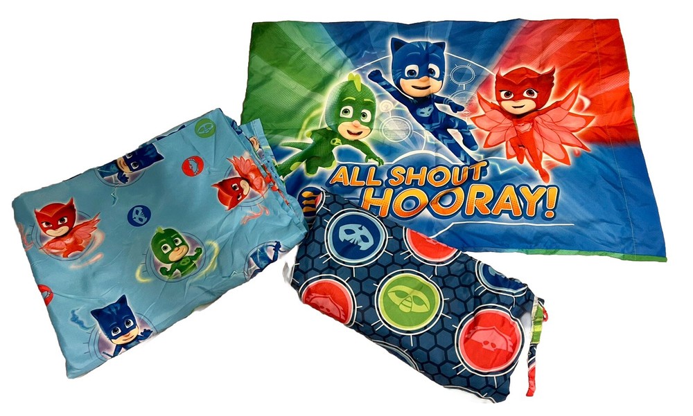 3 PC DISNEY PJ MASKS Twin Sheets Pillow Case  Set