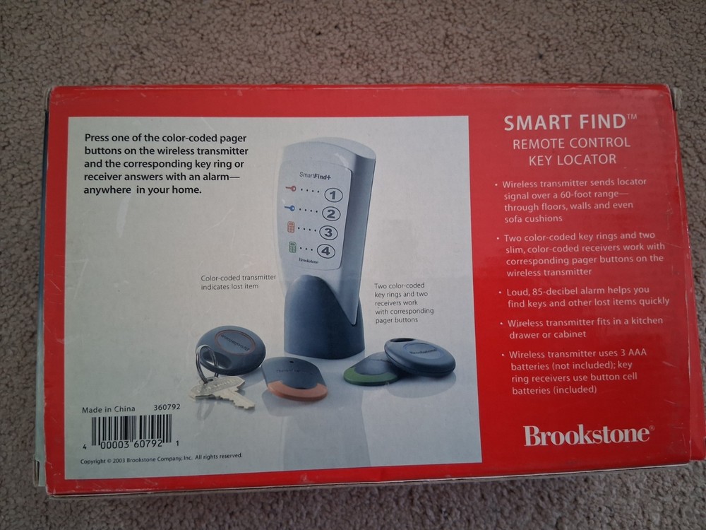 Brookstone Smart Find Remote Control Key Locator--FREE SHIPPING!
