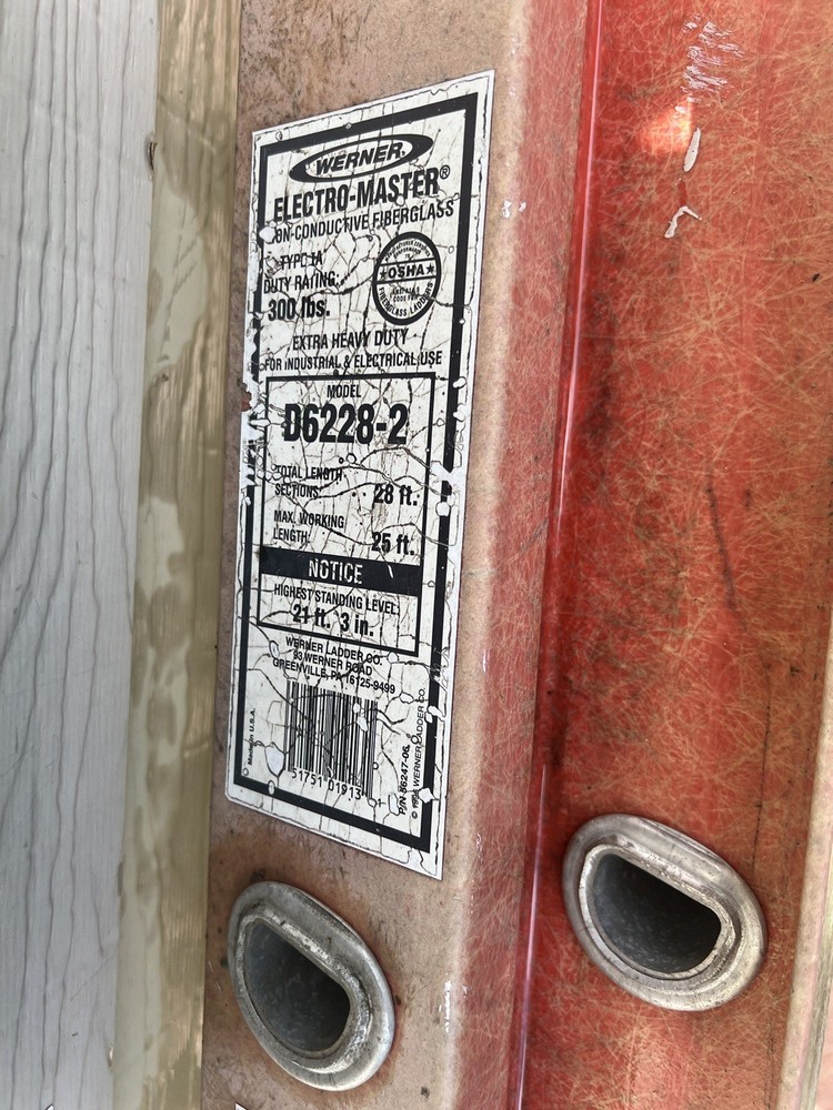 28ft. Fiberglass Werner Extension Ladder