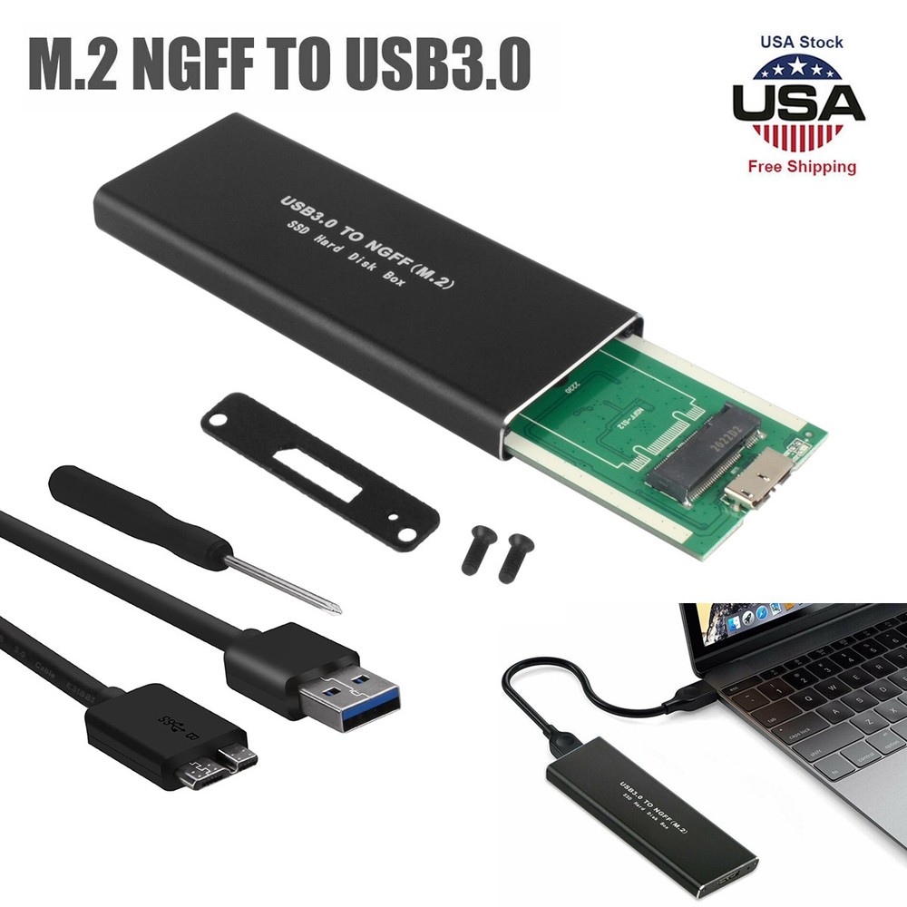 M.2 SATA SSD to 3.0 USB External SSD Reader Converter Adapter Enclosure  .