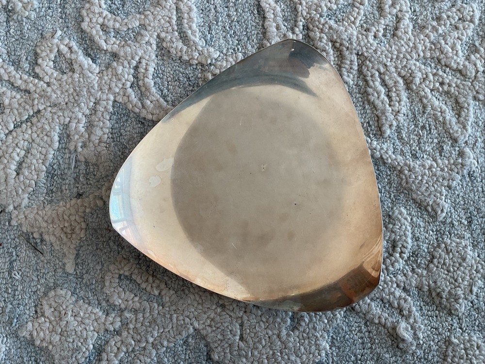 Vintage WMF IKORA Silver Plate Footed Triangular Serving Tray 11” Germany