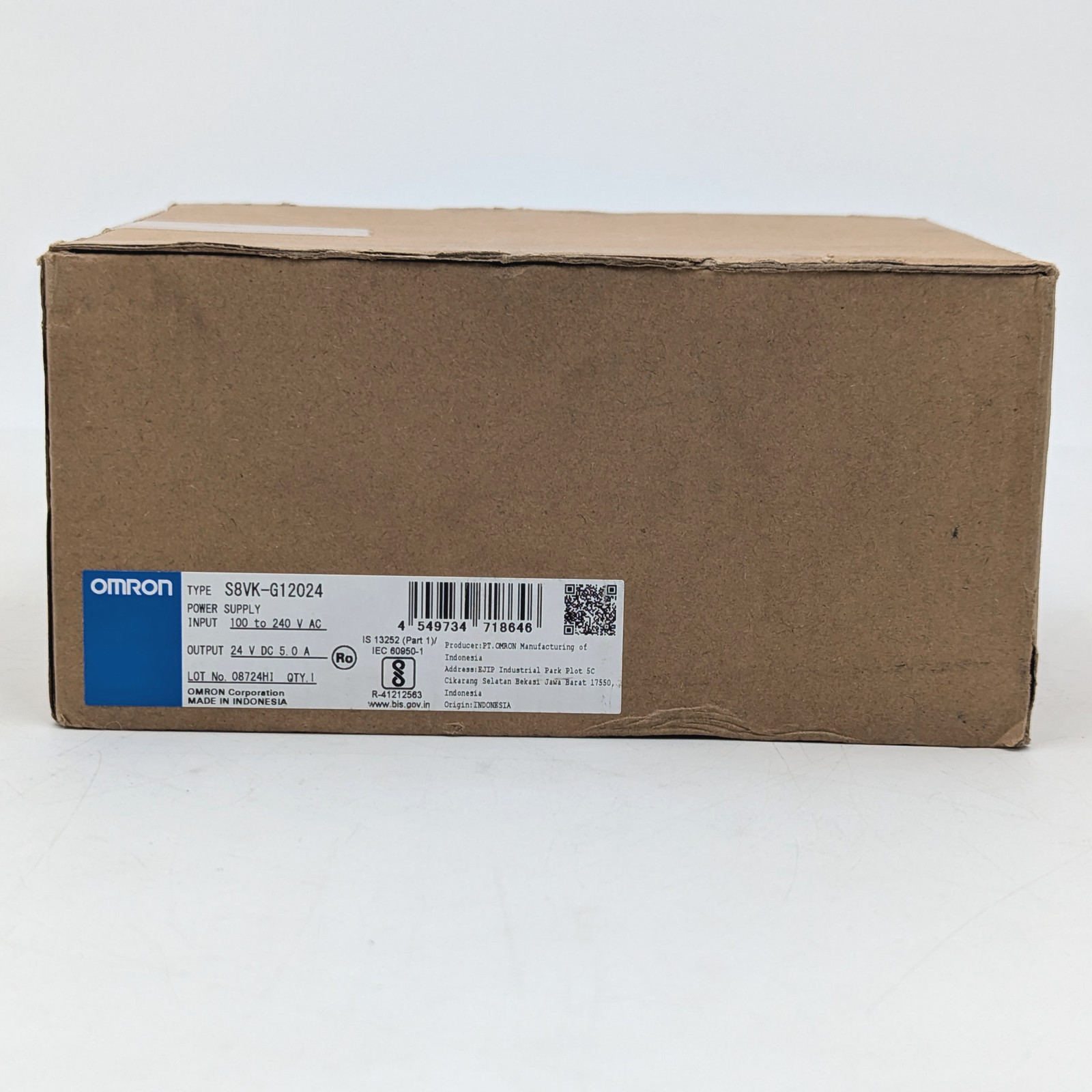 OMRON S8VK-G12024 Covered DC Power Supply - DIN Rail