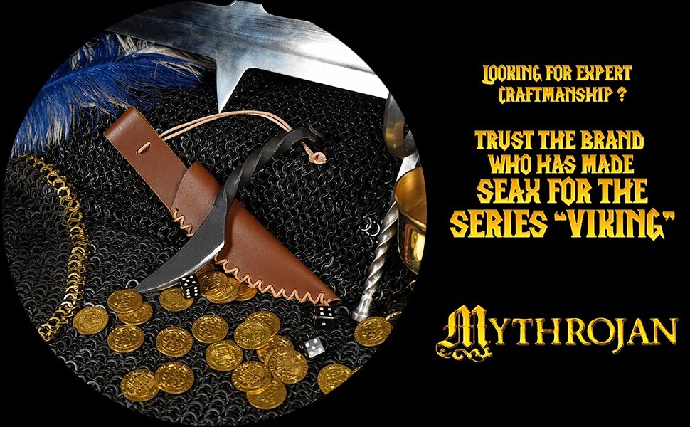 Viking Pocket Knife Twisted Carbon Steel Handle With Handcrafted Leather Sheath