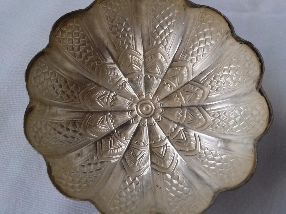 Antique Persian Silver Melon Form Covered Box, Rare