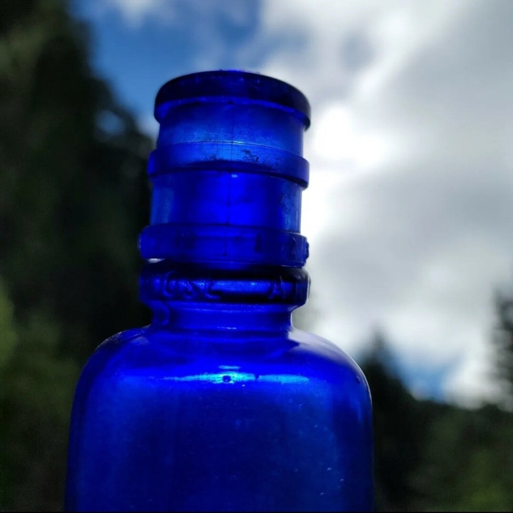 Deep Cobalt John Wyeth Eye Cup Bottles w/ Eye Cups